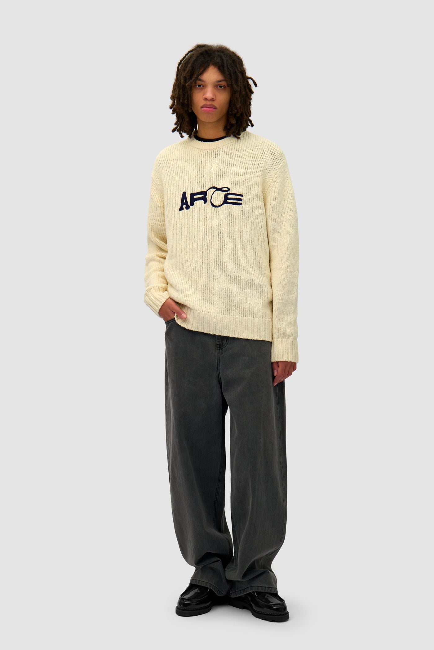 Logo Knit Sweater - Cream