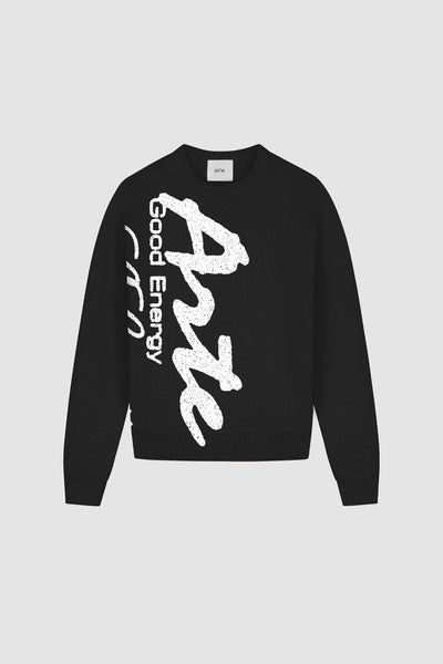Big Print Knit Sweater - Black