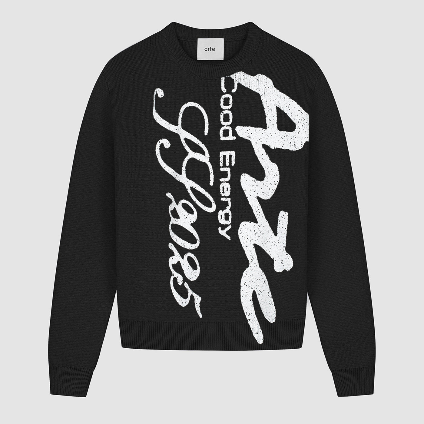 Big Print Knit Sweater - Black